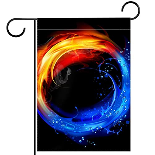 Drapeau de jardin chinois Yin Yang design rétro eau et feu haut de gamme