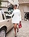 YMDUCH Women's Elegant Long Sleeve Mock Neck Backless A-line Party Mini Dress White
