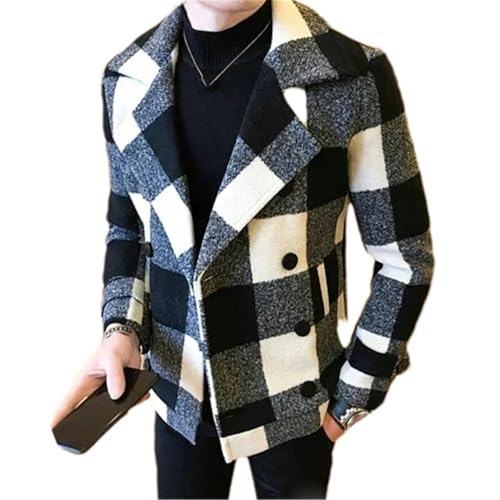 Manteau en laine hommes coupe-vent blanc XL idéal pour les sorties urbaines décontractées