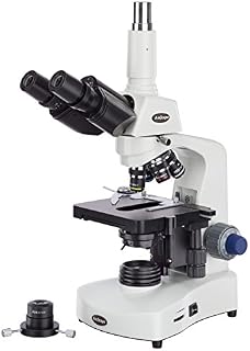 AmScope T340A-DK-LED Siedentopf Trinocular Compound Microscope, 40X-1600X Magnification, Brightfield/Darkfield, WF10x and WF16x Eyepieces