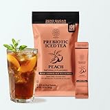 Harmony Prebiotic Black Tea Peach Flavor - Iced Tea Drink Mix with Plant Fiber for Gut Health, Gluten Free, Caffeinated, Zero Sugar, 25 Calories per Stick Pack, 10 Count