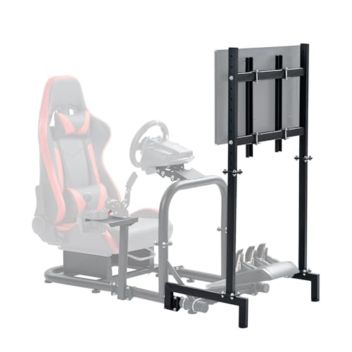 Marada Racing Sim Monitor Frame for Racing Simulator Cockpit Support Screens from 24 to 60 inches Stable & Height Position Adjustable Driving TV Mount Display Stand for TV and PC Monitors