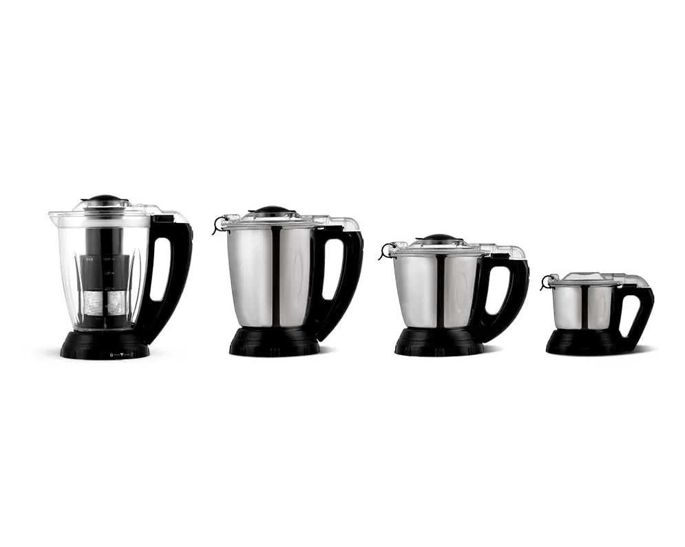 Three BPL Mixer Grinder jars lined up