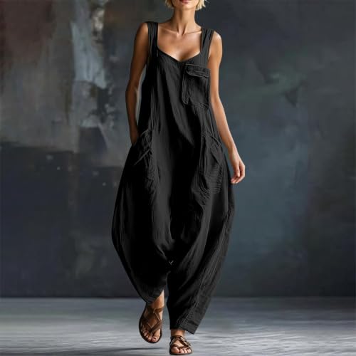 Mono elegante para mujer en lino suave con caída ligera de pierna ancha 5
