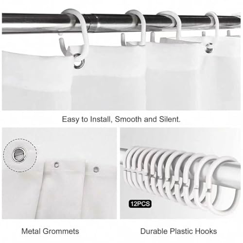 Rideau de douche marbre noir luxe 180x220 cm haut de gamme pour salle de bain moderne - 6