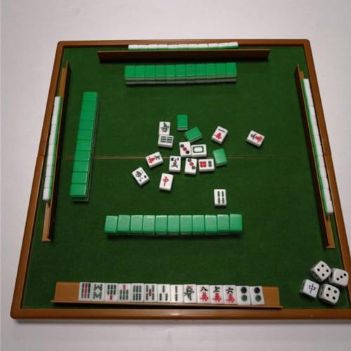 Jeu de mahjong chinois complet peu encombrant avec tuiles durables et mini plateau compact - 3