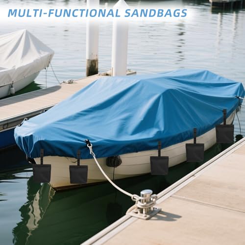 IIRC Sandsäcke für Pavillon 8 STK, Klein Sandsack Beschwerung mit Befestigungszubehör, Sandsäcke zum Beschweren für Pavillon, Zelt, Außenvorhängen