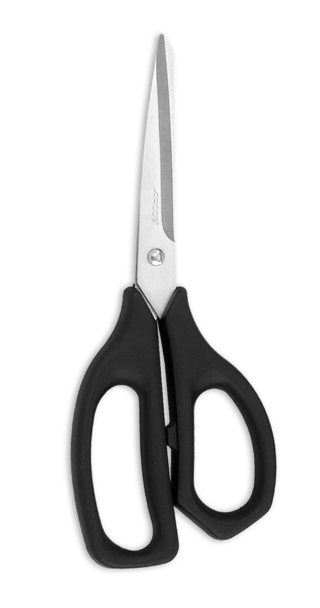 Arcos Set Cuchillos Forjados 3 piezas en Acero Inoxidable Nitrum y Hoja mm. 729 gr. Pequeño y ligero. Mango ergonómico Polioximetileno POM. Serie Riviera. Hoja delgada con filouave. Color negro.