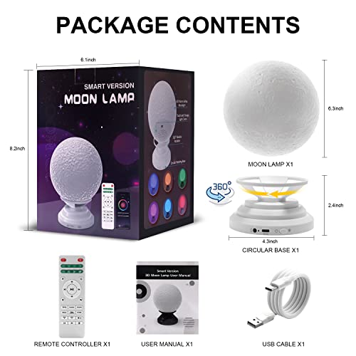 ALED LIGHT Lampada Luna 3D, Luce Notturna della