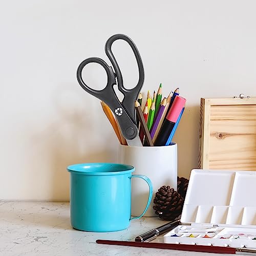 Westcott Tesoura reta básica Kleenearth de 20 cm, pacote com 3, preta (15585)