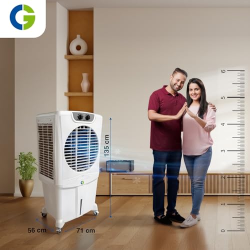 Image of CG Beluga 115L Desert Air Cooler for Home | Inverter Compatible | Ice Chamber | Castor Wheels | Water Level Indicator | Up to 45 Ft Air Throw | 3 Yr Motor and Pump Warranty | 1 Yr Product Warranty