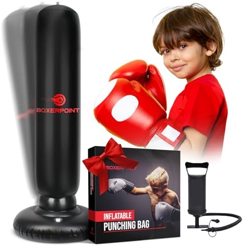 Boxerpoint 63" Inflatable Punching Bag for Kids - Outdoor Backyar...