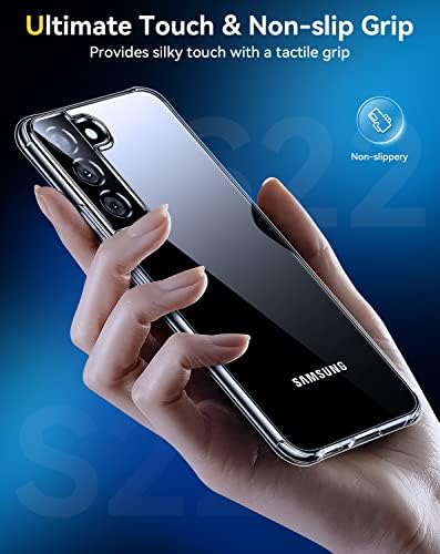 Humixx Crystal Clear Samsung Galaxy S22 Case, [Never Yellow] [Mil-grade Shockproof Protection]Soft Slim Fit Transparent Case with TPU Bumper, Protective Silicone Airbag Cover for Samsung S22 5G 6.1