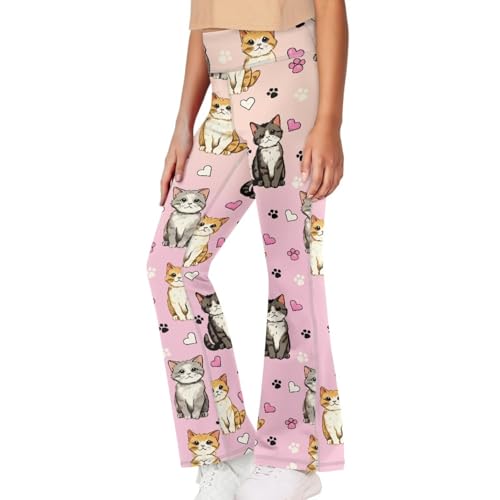 Image of Girls Flare Leggings Cute Bell Bottoms for Teen Girls Wide Leg Sweatpants for 5-14 T