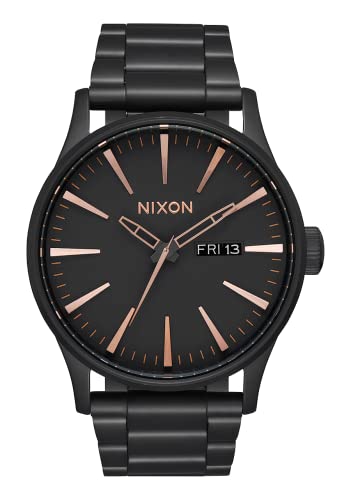 Nixon Men's Sentry Ss A356957 Black Stainless-Steel Japanese Quartz Fashion Watch