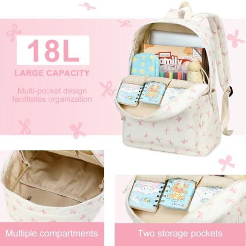 LEDAOU Girls Backpack with Lunch Box, 3 Piece School Backpack for Kids & Teens by LEDAOU - Used condition - Image 5