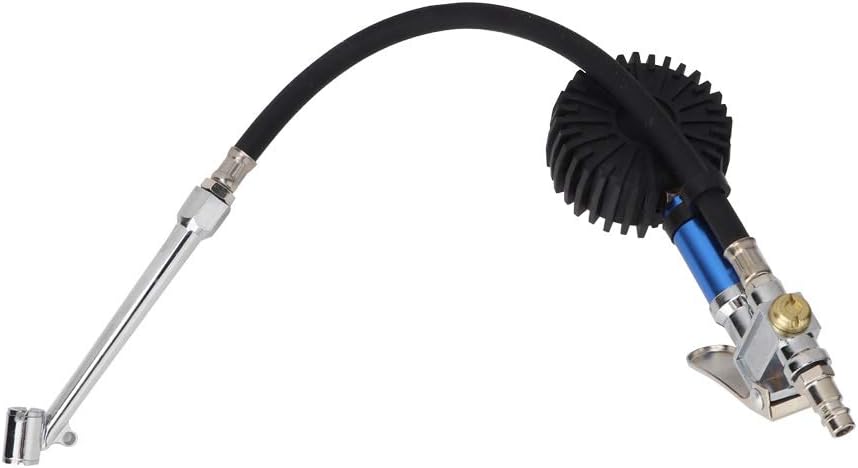Tire inflator with Pressure Gaug, Heavy Duty Tire Inflator Pressure Gauge and Quick Connect Coupler, Maximum Pressure 12 Bar