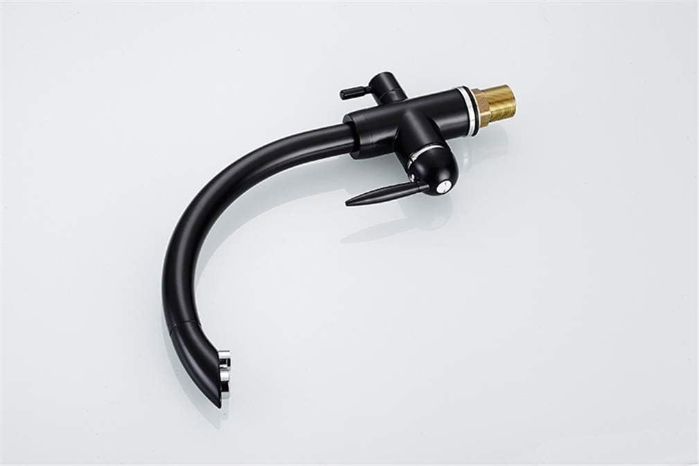 Faucets, Kitchen Faucets Solid Brass Crane for Kitchen Deck Mounted Water Filter Tap 3 Ways Sink Mixer 3 Way Kitchen Faucet Drinking Water Filter Chrome (Color : Black)
