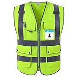Aplicación de ancho: este Uniforme trabajo Chaleco es ideal para trabajadores urbanos, contratistas de construcción, superintendentes, ingenieros, topógrafo, forestal y trabajador de protección, personal del piso del aeropuerto, trabajadores de cumplimiento/almacén, alguaciles para seguridad pública, guardias de cruce (trabajadores de conductores) y otras personas, Ama y vive el trabajo.