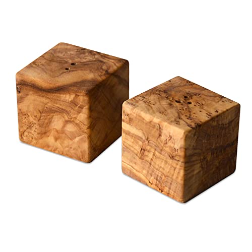 D.O.M. Salière et/ou poivrière en bois d'olivier (lot de 2)