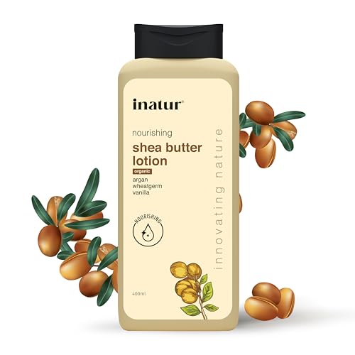 Image of inatur Shea Butter Body Lotion 400ml - Deeply Nourishing Moisturizer for Face & Body | Hydrating Formula with Organic Shea Butter | Softens Skin & Reduces Scars & Blemishes | For Smooth, Healthy Skin