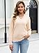 Dosieyeo Pullover Damen Langarm Strickpullover V Ausschnitt Casual Feinstrick Pulli mit Kontrastkanten Winterpulli beige,M