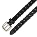Levi's Women's Fully Adjustable Skinny Leather Braid Belt, Black, Small
