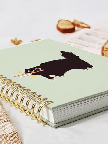 Carnet de notes chat noir couteau cyan rigide 14x21cm 80p - 3