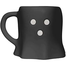 Sweet Water Decor Halloween Ghost Coffee Mug, 12oz Black Ceramic Fall Mug, Cute Spooky Season Drinkware for Coffee, Tea &amp; Cocoa, Microwave &amp; Dishwasher Safe, Gift for Women &amp; Men
