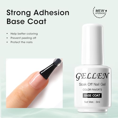 GEL TOP Y BASE COAT GELLEN 2 PCS GEL TRANSPARENTE 8ML miniatura 3