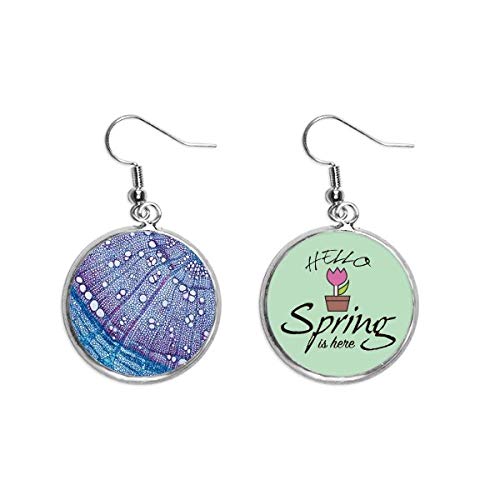 Pendientes de ciencia con patrón celular azul para lucir en primavera