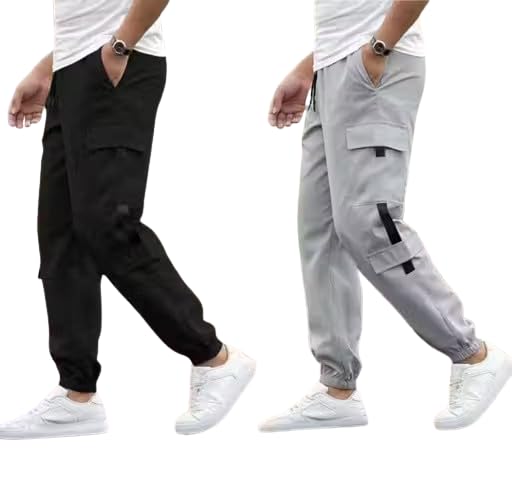 Track Pant | Comfortable Sportswear for Gym & Casual Wear|Cotton Track Pant Sports & Running PantsPLAIN-TP-BLK-Gry_P_F45-picture-49
