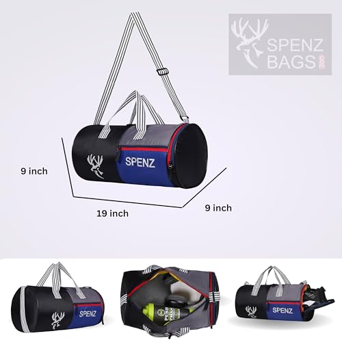 Image of SPENZ Bags Polyester 28L Water Resistant Sports Duffel Gym Bag for Men & Women with Shoe Compartment