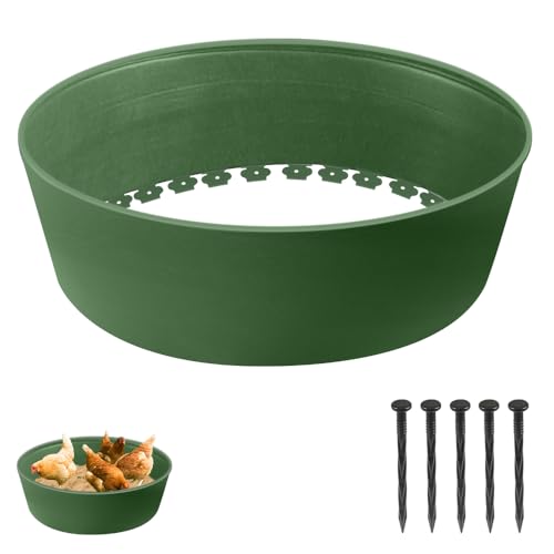 Kalekey Chicken Dust Bath Tub Adjustable 25 Chicken Dust Bath Contain Bottomless Design Dust Bath for Chickens Ducks Turkeys Quails for Farms Chicken Coops (Green)