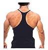 Men's Stringer Gym Tank Top Shirt Print Cotton Bodybuilding Sport Vest,Black M #1