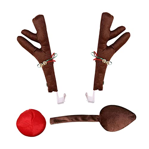 MOLUCKFU Weihnachtsdeko Mit Geweih Fürs Auto Hirschdekor Aus Stoff...