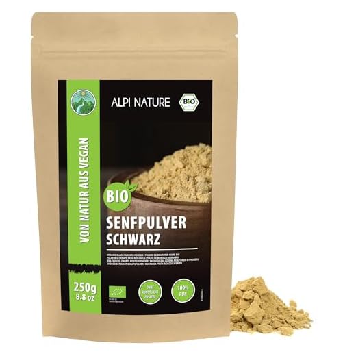Alpi Nature Senfmehl BIO schwarz braun 250g, Senfpulver bio, Senfmehl schwarz, Senfkörner gemahlen