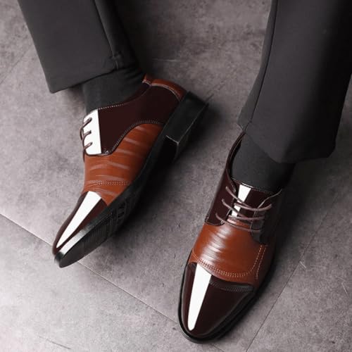 Men's Height Increasing Formal Shoes Lace-up Cap Toe Design Comfort Orthopedic Casual Business Non Slip Dress Faux Leather3