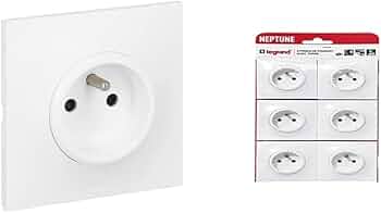 Lot De 4 Prises Legrand Série Neptune - Blanc Cassé/beige - Occasion Bon état