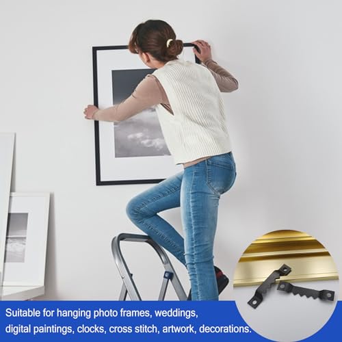 Image of 150Pcs Sawtooth Picture Hangers Heavy Duty, 3 Colors Frame Hangers Canvas Hanger Hooks, Saw Toothed Picture Hanging Hardware Kit for Wall Painting Photo Artwork