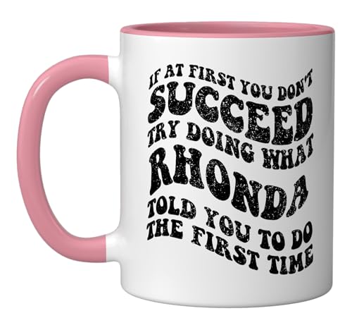 Taza de cerámica 11 Onzas Rosa y Blanco miniatura 1