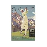 Vintage-Sport-Golf-Poster, dekoratives Gemälde, Leinwand, 