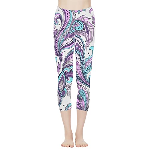 Afpanqz Ethnic Floral High Waist Leggings For Women Athletic Pants Tummy Control Butt Lift Activewear Workout Yoga Stretch Capri Plus Size Legging Women Small Purple #TOP2
