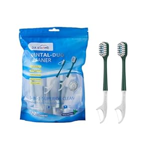 Dental Duo Disposable Travel Oral Care Set, Preloaded mouthwash Beads Toothbrush with Floss,Pick & Tongue Scraper | Individually Wrapped, Disposable Toothbrush(24count-Pack)