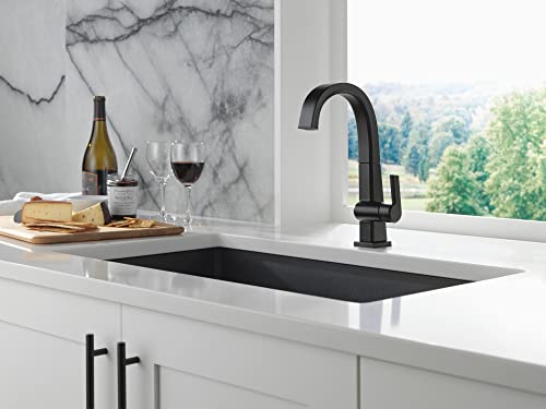 Delta Pivotal Matte Black Bar Sink Faucet Single Hole, Modern Single Handle Prep Sink and Bar Faucet, Matte Black 1993LF-BL by DELTA - Image 2