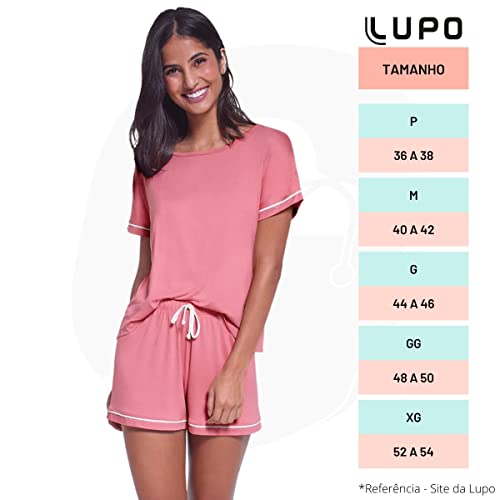 Pijama Lupo AF Short Doll Curto - Viscose feminino Goiaba P