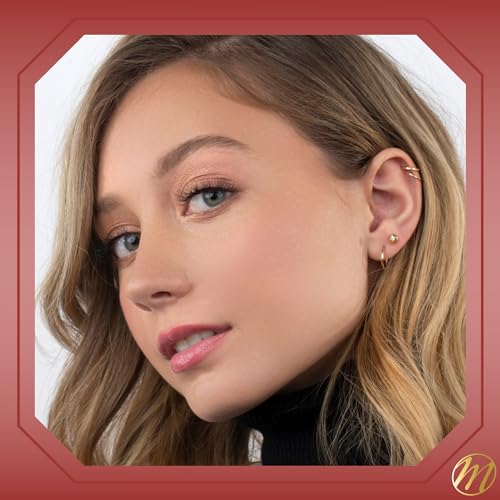 14k Yellow Gold Half Ball Earrings Fluted Flat Back Screwback 5mm by Massete - Image 6