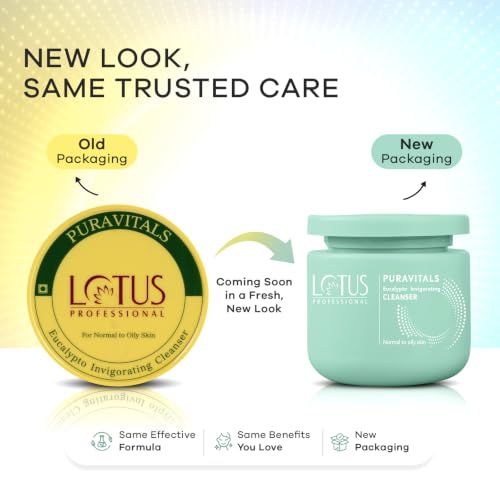 Image of Lotus Professional Puravitals Eucalypto Invigorating Cleanser | Gently Cleanses & Refreshes Skin | With Eucalyptus For A Fresh, Revitalised Feel | For Men & Women | All Skin Types | 260g