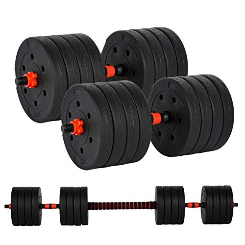 huayishang Adjustable Weights Dumbbells Set?Free Weights Dumbbells Set with Connecting Rod for Home and Gym Work Out Training Barbell Pair (Style E-Dumbbell Pair 110LB)