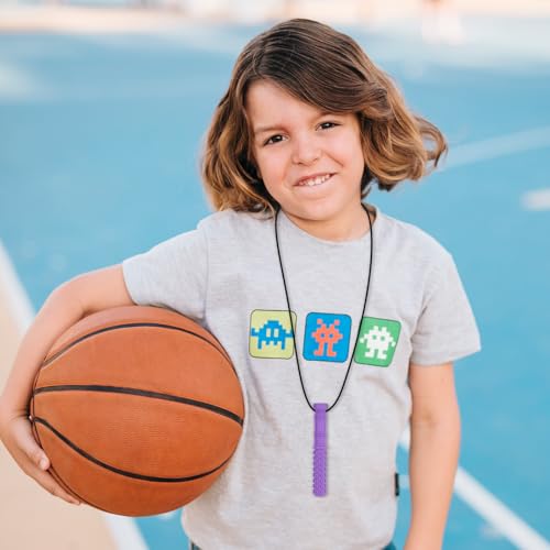 6 Pack Sensory Chew Necklaces, Chewable Silicone Necklaces for Chewers with Autism, ADHD, SPD, or Special Oral Motor Needs - Image 3